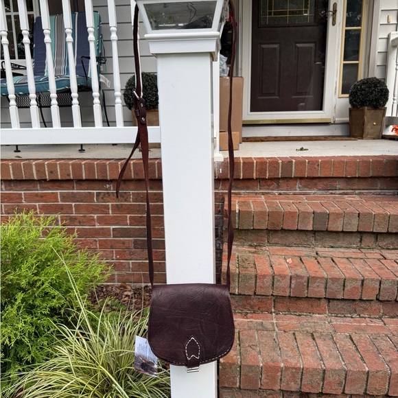 Berber Leather Handmade in Morocco Brown Leather Saddle Handbag NWT Crossbody - Picture 5 of 10